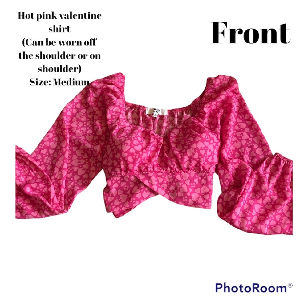 Pink cute cropped top